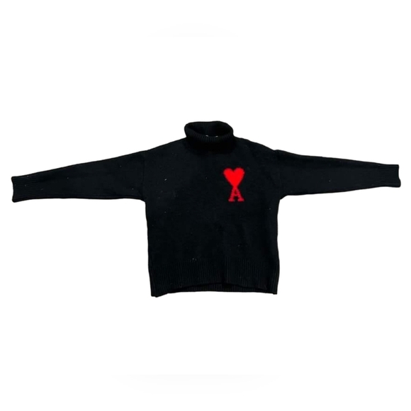 Ami Sweaters - AMI Paris Women's Black Sweater - Size Medium